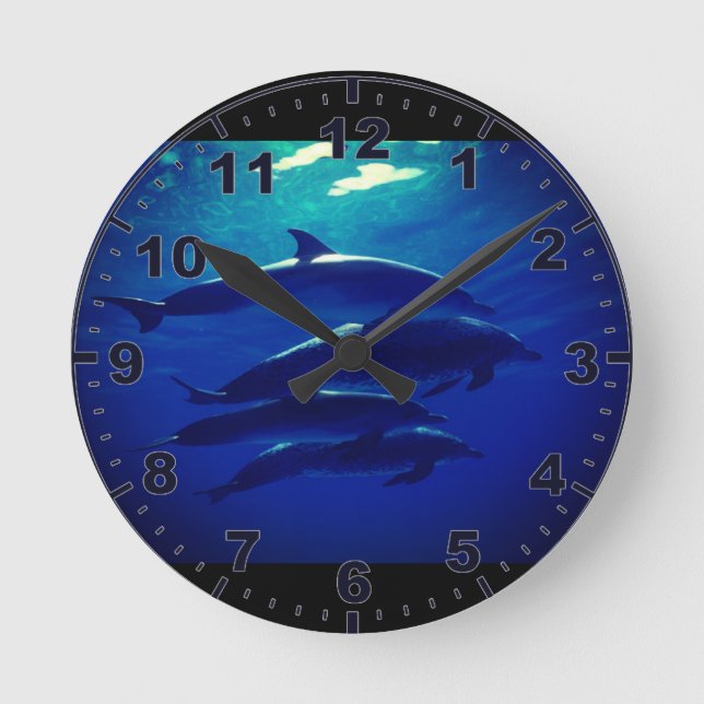 Dolphin Wall Clock Runde Wanduhr (Vorderseite)
