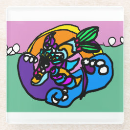 Dolphin wave glasuntersetzer