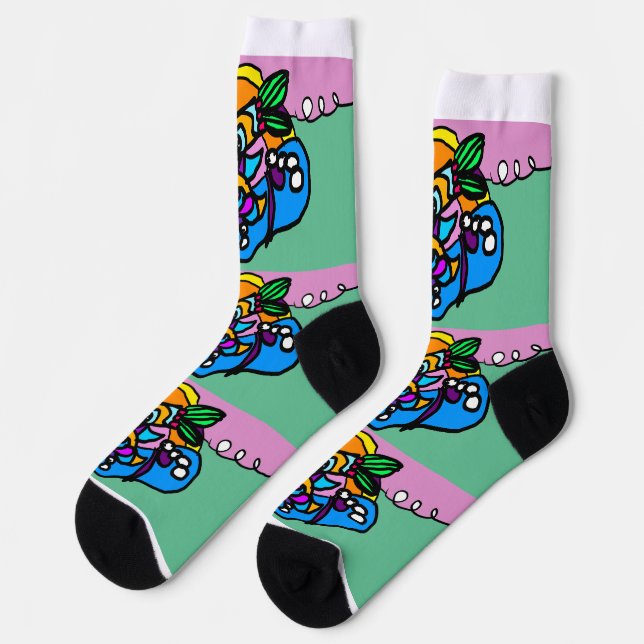 Dolphin wave  socken (Linkes Detail)