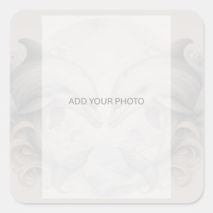 Dolphin Wedding Foto Quadratischer Aufkleber