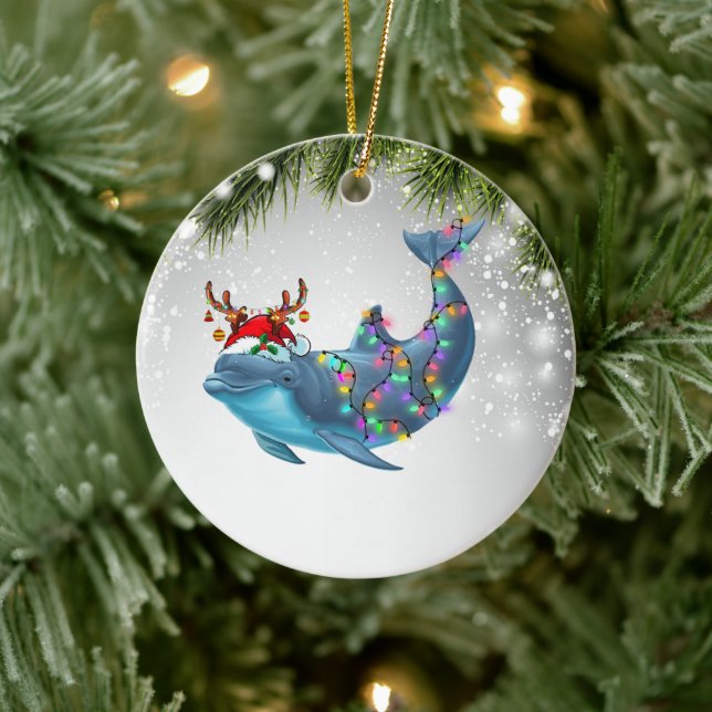 Dolphin Weihnachtsgeschenk für Dolphin Keramik Ornament (Baum)
