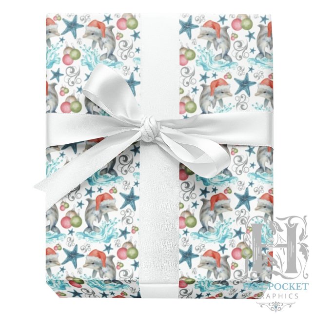 Dolphin Weihnachtswrapping Paper Geschenkpapier (Von Creator hochgeladen)