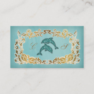 Dolphin Wellness-Center Business Card Blumenblauer Visitenkarte