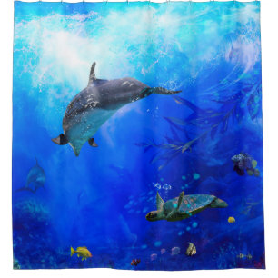 Dolphin World WIND AUF DEM WASSER Duschvorhang