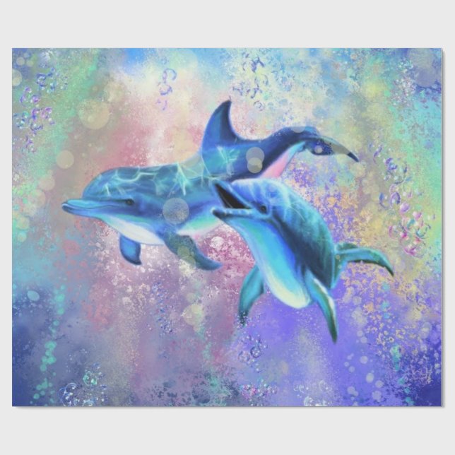 Dolphin Wrapping Paper Geschenk Geschenkpapier (Flach)