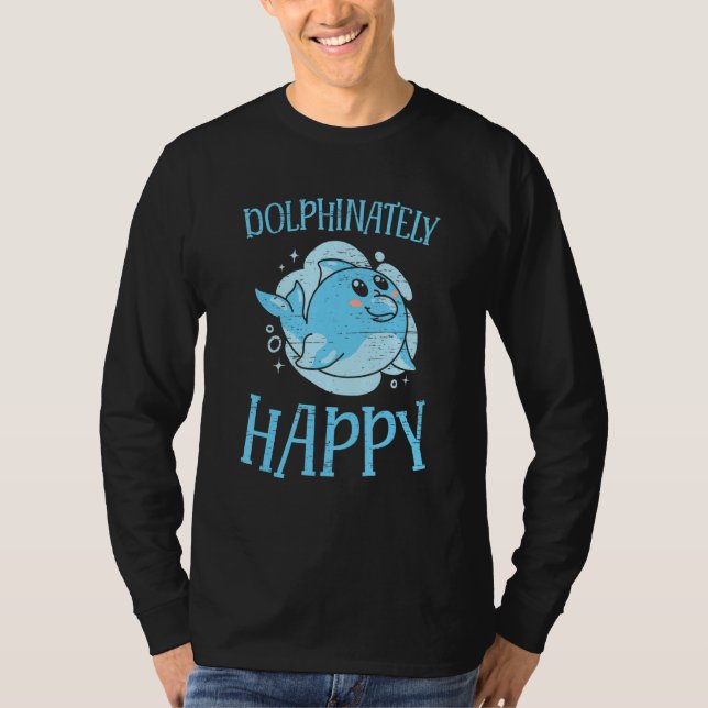 Dolphinately Happy Marine Animal Sea Diver T-Shirt (Vorderseite)
