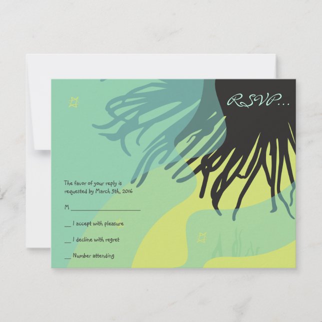 DOLPHINS Bat Mitzvah Replik Card RSVP Karte (Vorderseite)