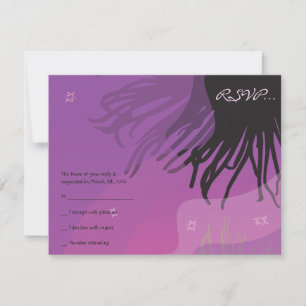 DOLPHINS Bat Mitzvah Reply Card pink RSVP Karte