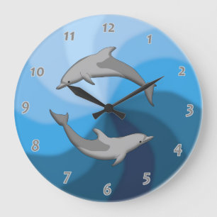 Dolphins Clock Große Wanduhr