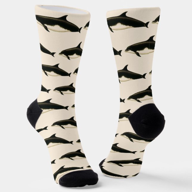 Dolphins Delphinus Tursio, Vintage Marine Animals Socken (Gewinkelt)