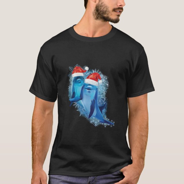 Dolphins Weihnachtsjacas T-Shirt (Vorderseite)