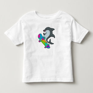 Dolpin als Skater mit Skateboard Kleinkind T-shirt