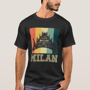 Dom de Milan aus Italien in Mailand, Retro Skyline T-Shirt