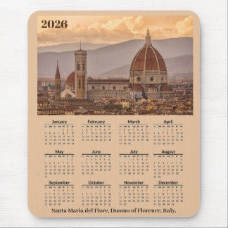 Dom Florenz Italien 2026 Kalender Mauspad