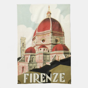 Dom in Florenz, Florenz, Italien, Vintage-Reise-Ku Geschirrtuch