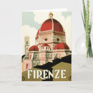 Dom in Florenz, Florenz, Italien, Vintage-Reise-Ku Karte