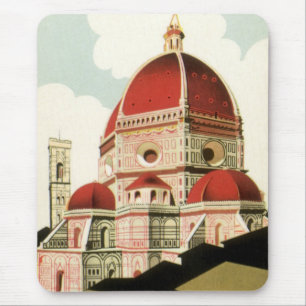 Dom in Florenz, Florenz, Italien, Vintage-Reise-Ku Mousepad