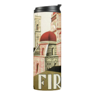Dom in Florenz, Italien, Vintage-Reise-Kunst Thermosbecher