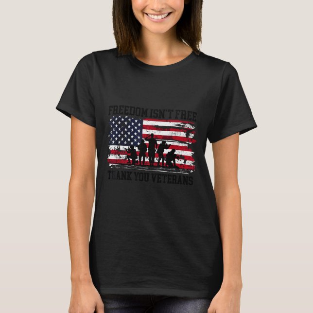 Dom Isn't Thank You Veterans Day Military Usa Flag T-Shirt (Vorderseite)