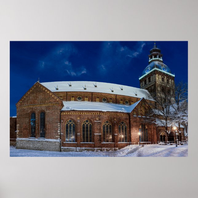 Dom Kathedrale am Kuppelplatz in Riga, Lettland Poster (Vorne)