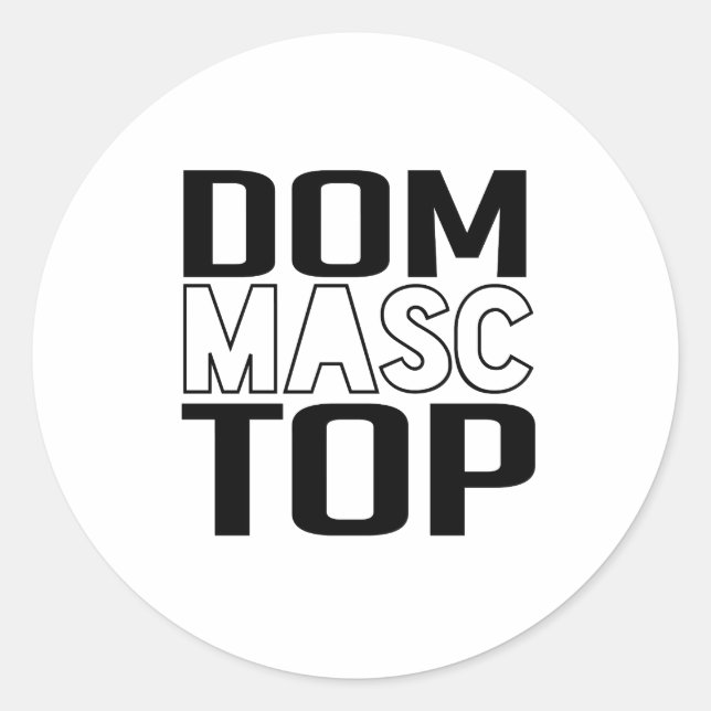 Dom Masc Top Runder Aufkleber (Vorderseite)