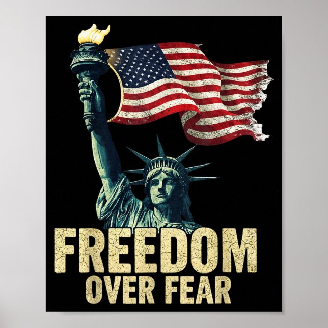 Dom Over Fear Statue Of Liberty Flagge Grafik  Poster (Vorne)
