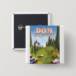 Dom Schweiz Reiseplakat Button