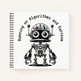 Dome Head Robot - Auf Algorithmen & Sarcasm laufen Notizbuch