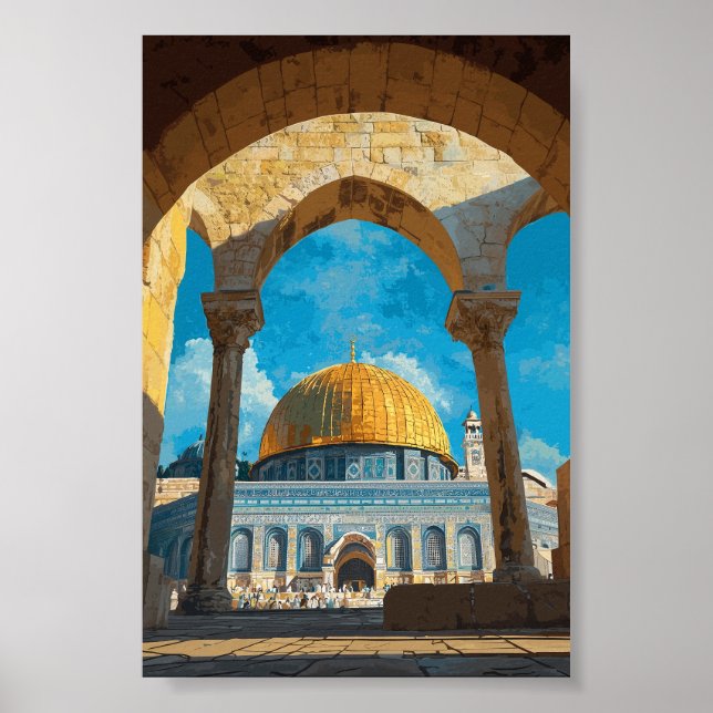 Dome of the Rock - Majestic Islamic Architecture A Poster (Vorne)