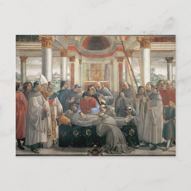 Domenico Ghirlandaio: Der Tod des hl. Franziskus Postkarte (Vorderseite)