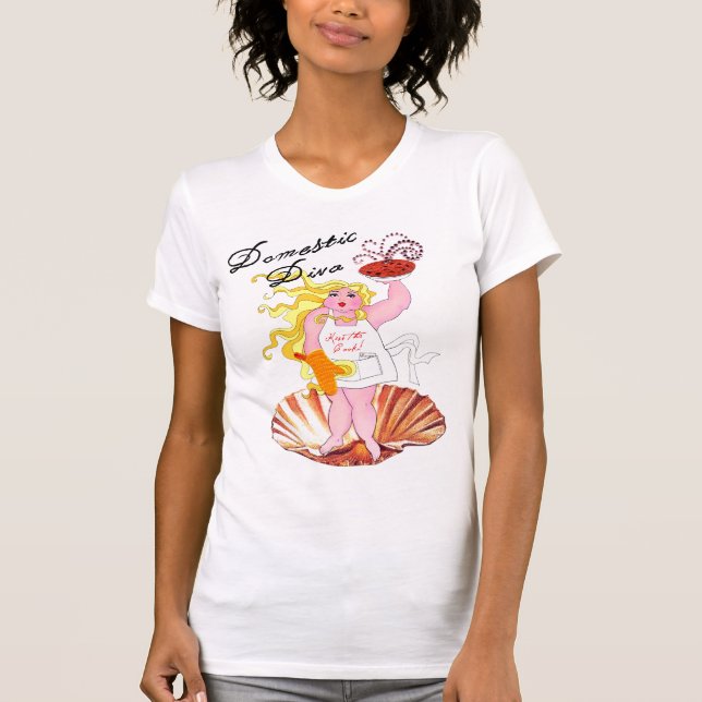 "Domestic Diva" - Küss den Koch! T-Shirt (Vorderseite)