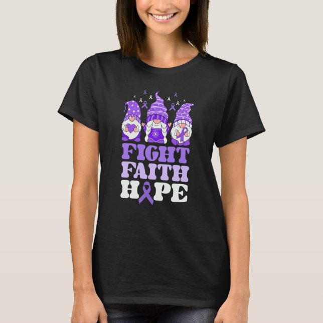 Domestic Violence Awareness Gnomes Fight Faith Hop T-Shirt (Vorderseite)