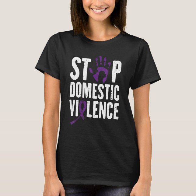 Domestic Violence Awareness month Purple Ribbon T-Shirt (Vorderseite)