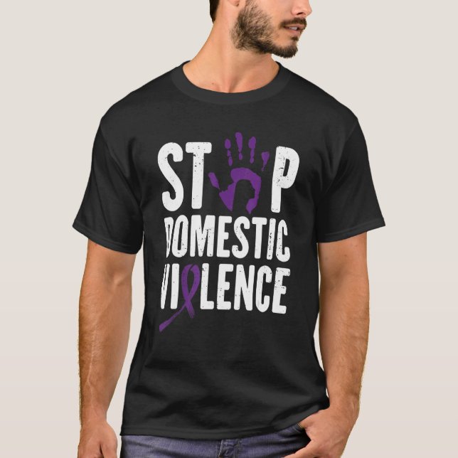 Domestic Violence Awareness month Purple Ribbon T-Shirt (Vorderseite)