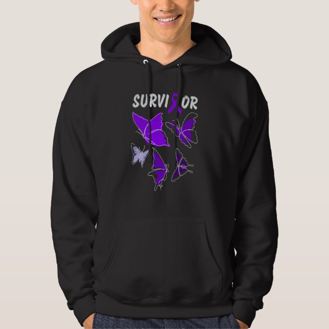 Domestic Violence Awareness purple butterflies Sur Hoodie (Vorderseite)