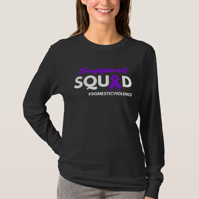 Domestic Violence Awareness Purple Ribbon Support  T-Shirt (Vorderseite)
