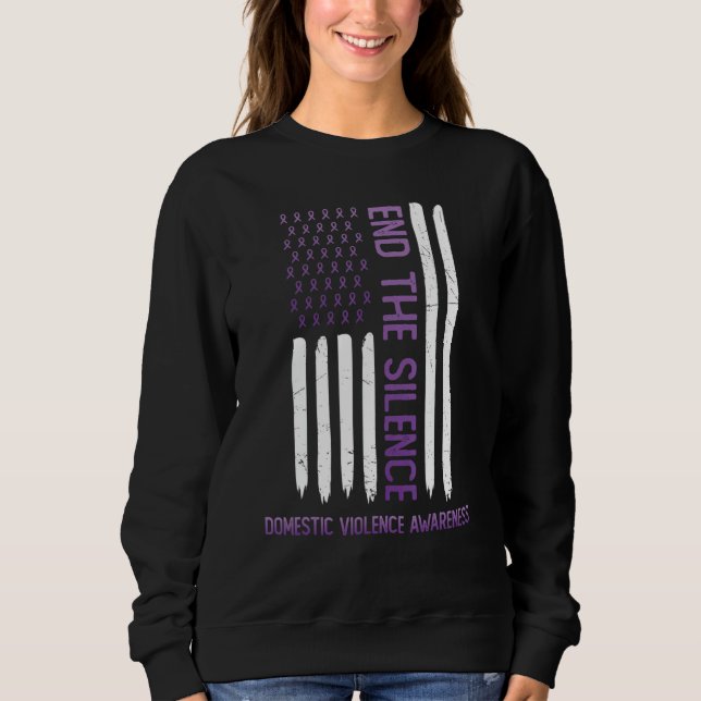 Domestic Violence Awareness Purple USA Flag End Th Sweatshirt (Vorderseite)