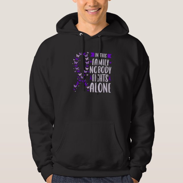 Domestic Violence Awareness Support ribbon butterf Hoodie (Vorderseite)