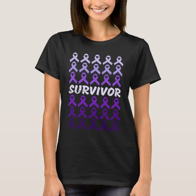 Domestic Violence Awareness Survivor purple ribbon T-Shirt (Vorderseite)