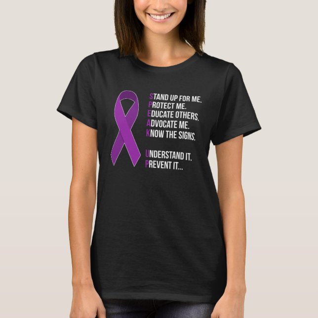 Domestic Violence Awareness Survivor  Speak Up T-Shirt (Vorderseite)