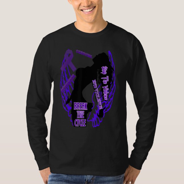 Domestic Violence Awareness Woman Wing Survival St T-Shirt (Vorderseite)