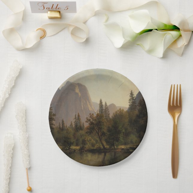 Domgestein, Yosemitetal Albert Bierstadt Pappteller (Hochzeit)