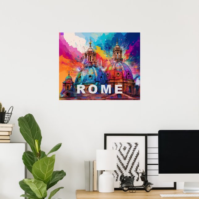 Dominante Rom - Abstrakte Kunstdruckerei Poster (Heimbüro)