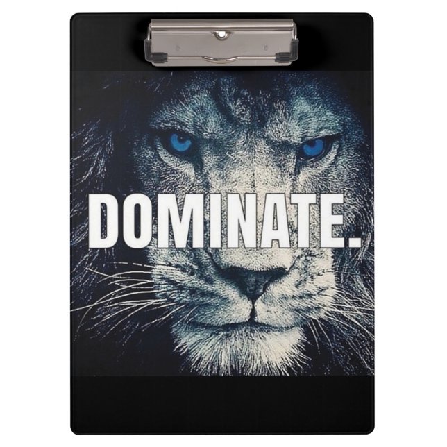 Dominate - Lion Motivierend Klemmbrett (Vorderseite)