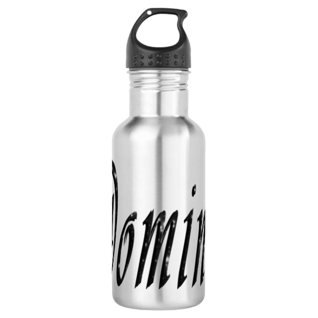 Dominic, Name Logo, wiederverwendbare Wasserflasch Trinkflasche (Vorderseite)