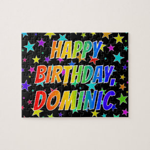 "DOMINIC" Vorname, Spaß "GLÜCKLICHER BIRTHTAG" Puzzle