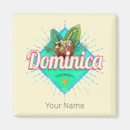 Dominica Caribbean Retro Vacation Vintage Insel Magnet