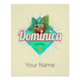 Dominica Caribbean Retro Vacation Vintage Insel Poster