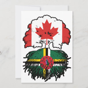 Dominica Dominican Canadian Canada Tree Roots Flag Einladung
