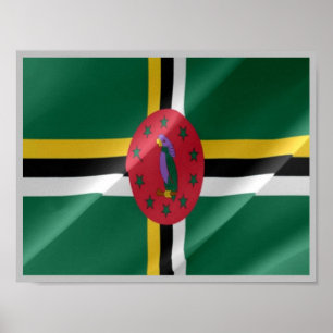 Dominica - Dominican flag waving - Poster